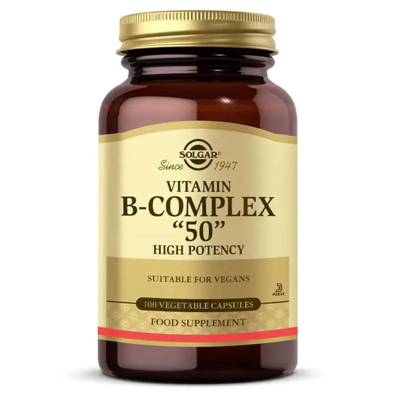 Solgar B-Komplex 50 - 100 vegane Kapseln für Energie &amp; Wohlbefinden