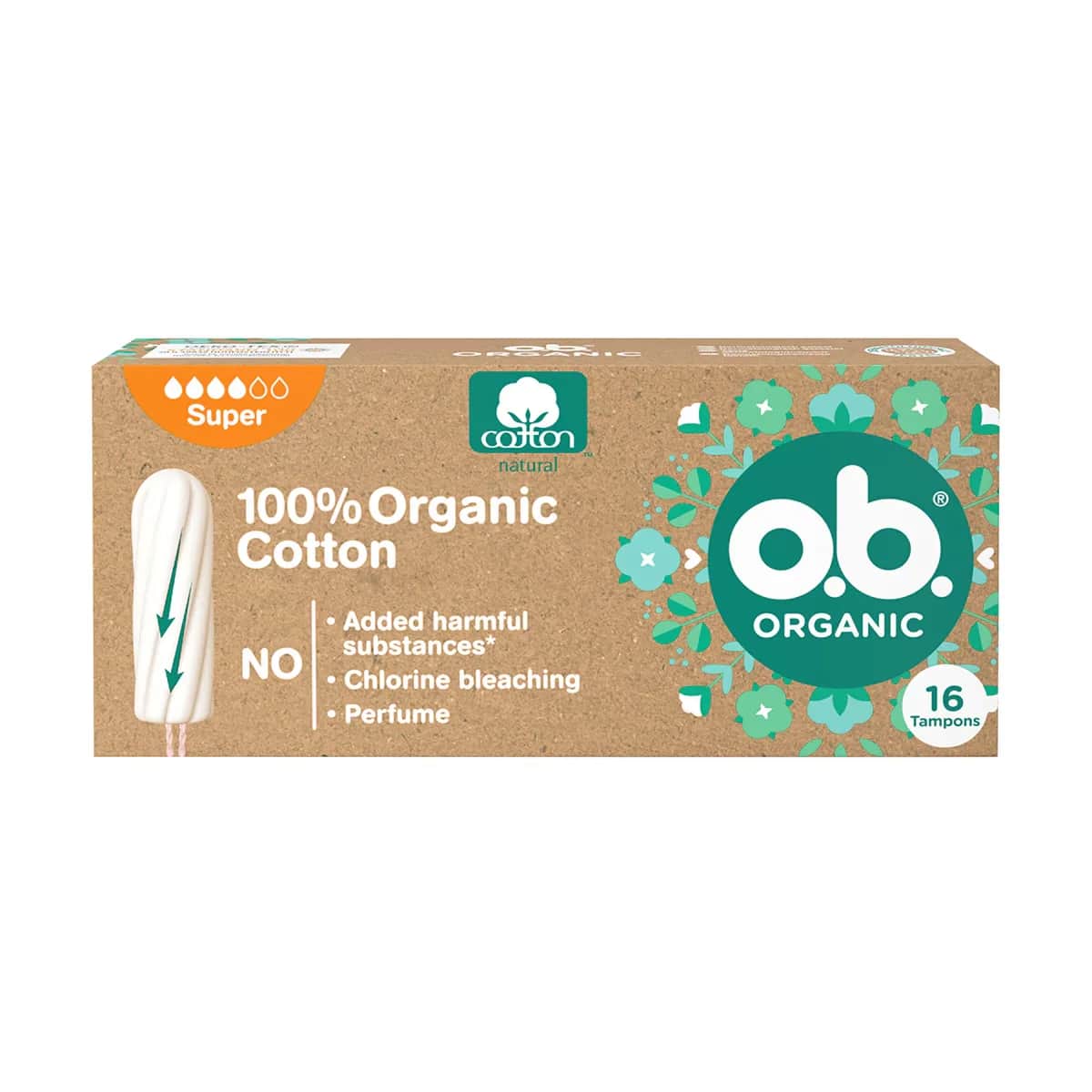 O.B. Bio-Baumwolle Super Tampons - 16 Stück