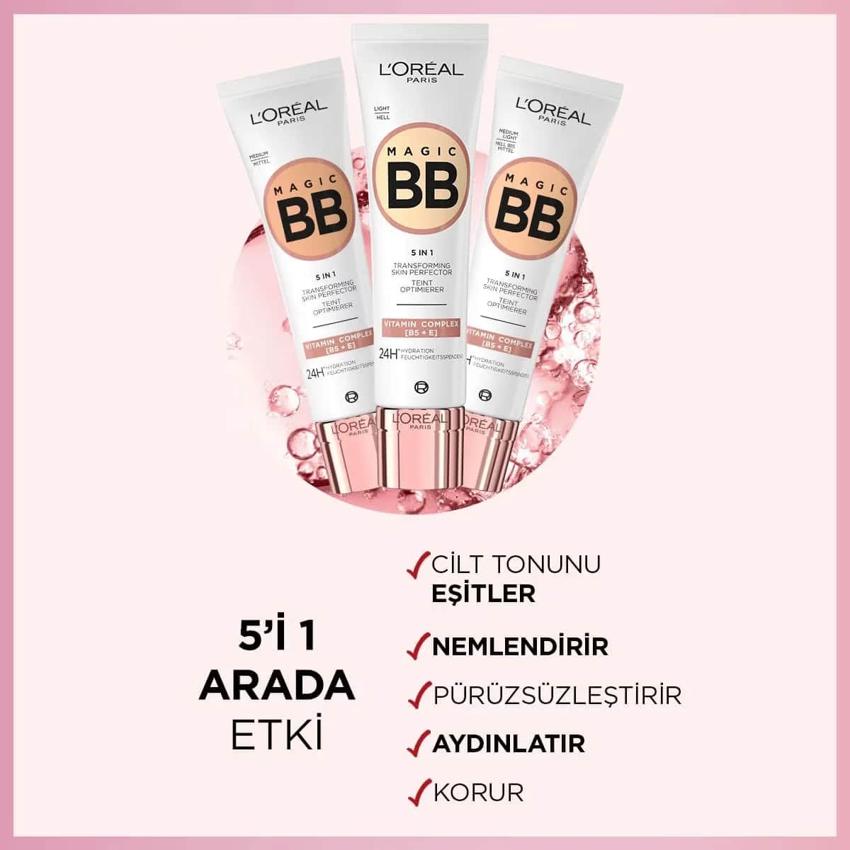 L'Oréal Paris Magic BB Cream - Mittelhell, 30 ml, Feuchtigkeitsspendend