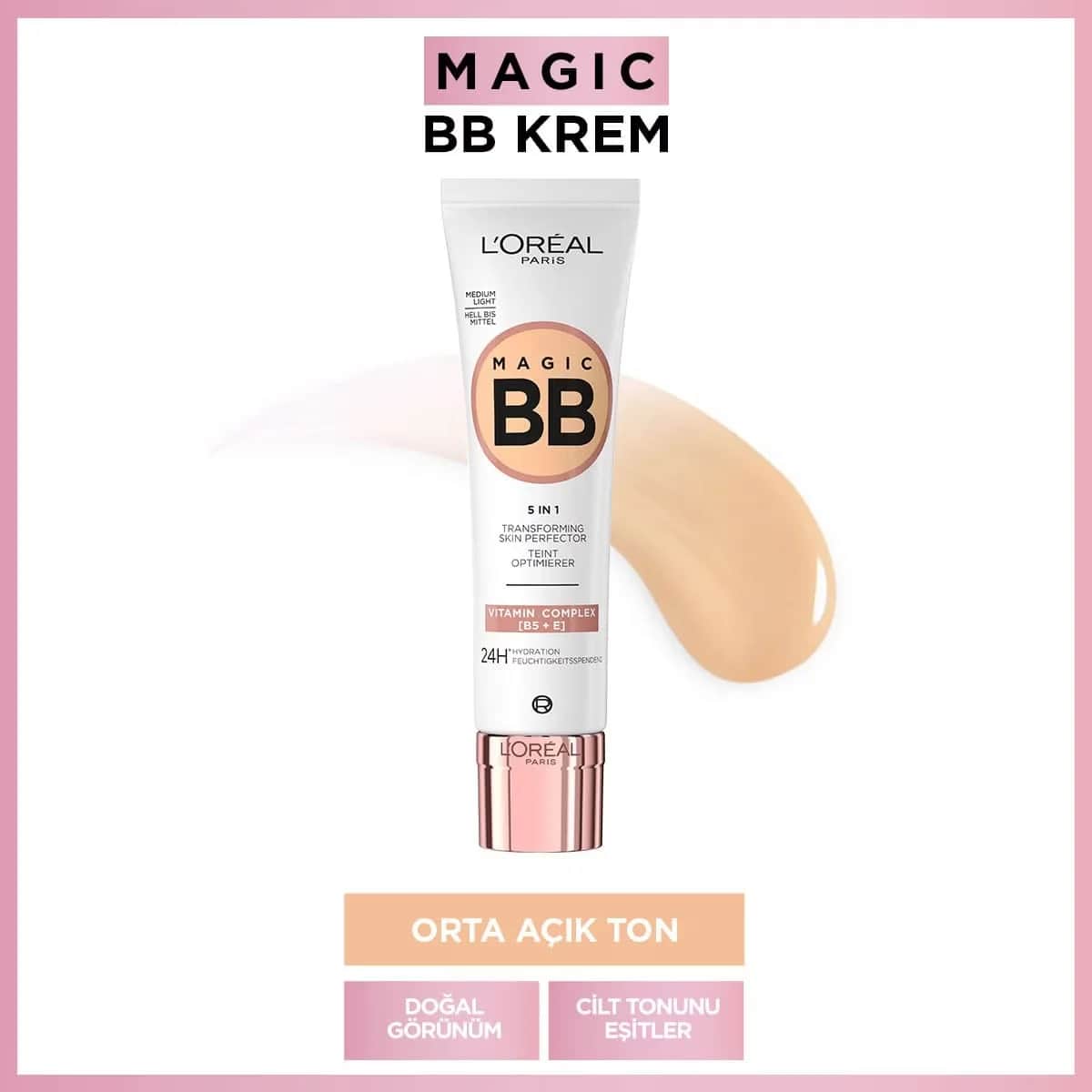 L'Oréal Paris Magic BB Cream - Mittelhell, 30 ml, Feuchtigkeitsspendend