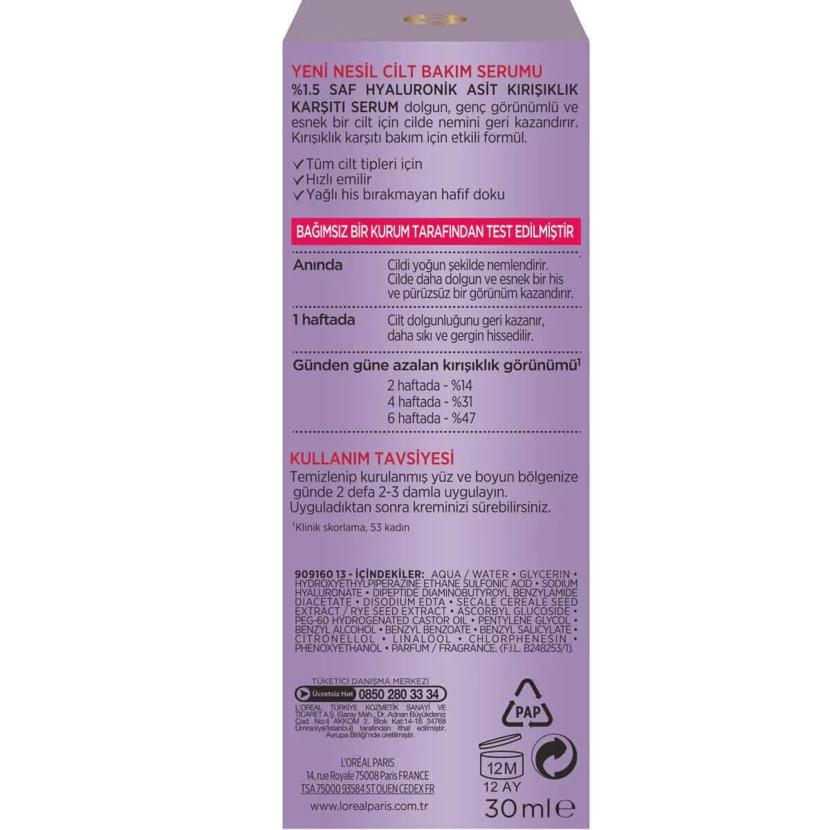 L'Oréal Paris Revitalift Hyaluronsäure Anti-Falten Serum 30ml
