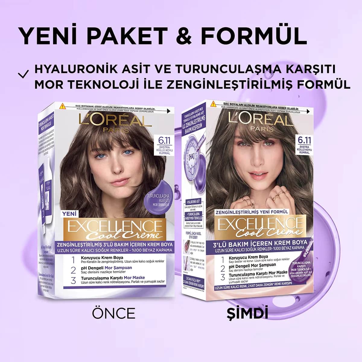 L'Oréal Paris Excellence Cool Creme 6.11 Aschiges Dunkelrot