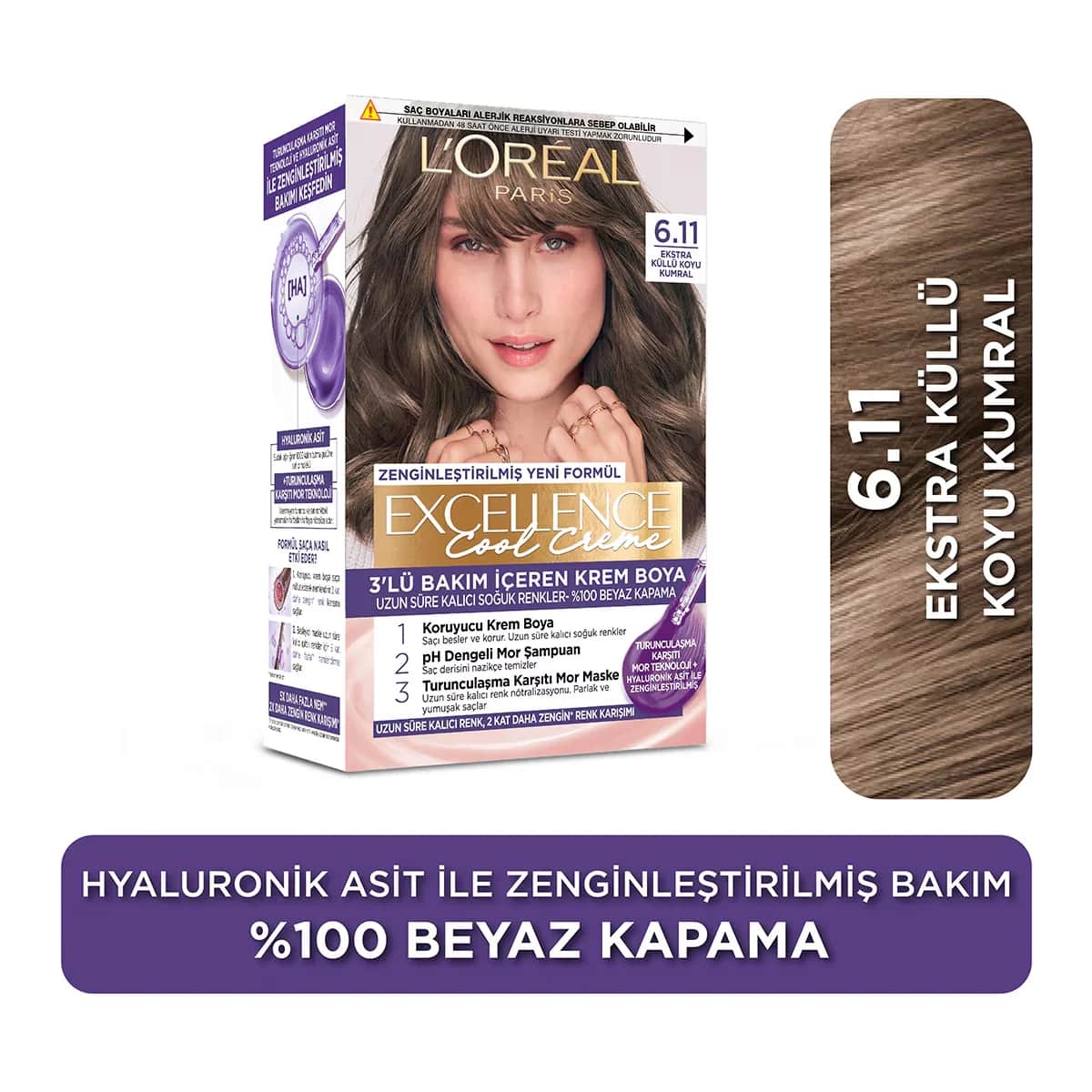 L'Oréal Paris Excellence Cool Creme 6.11 Aschiges Dunkelrot
