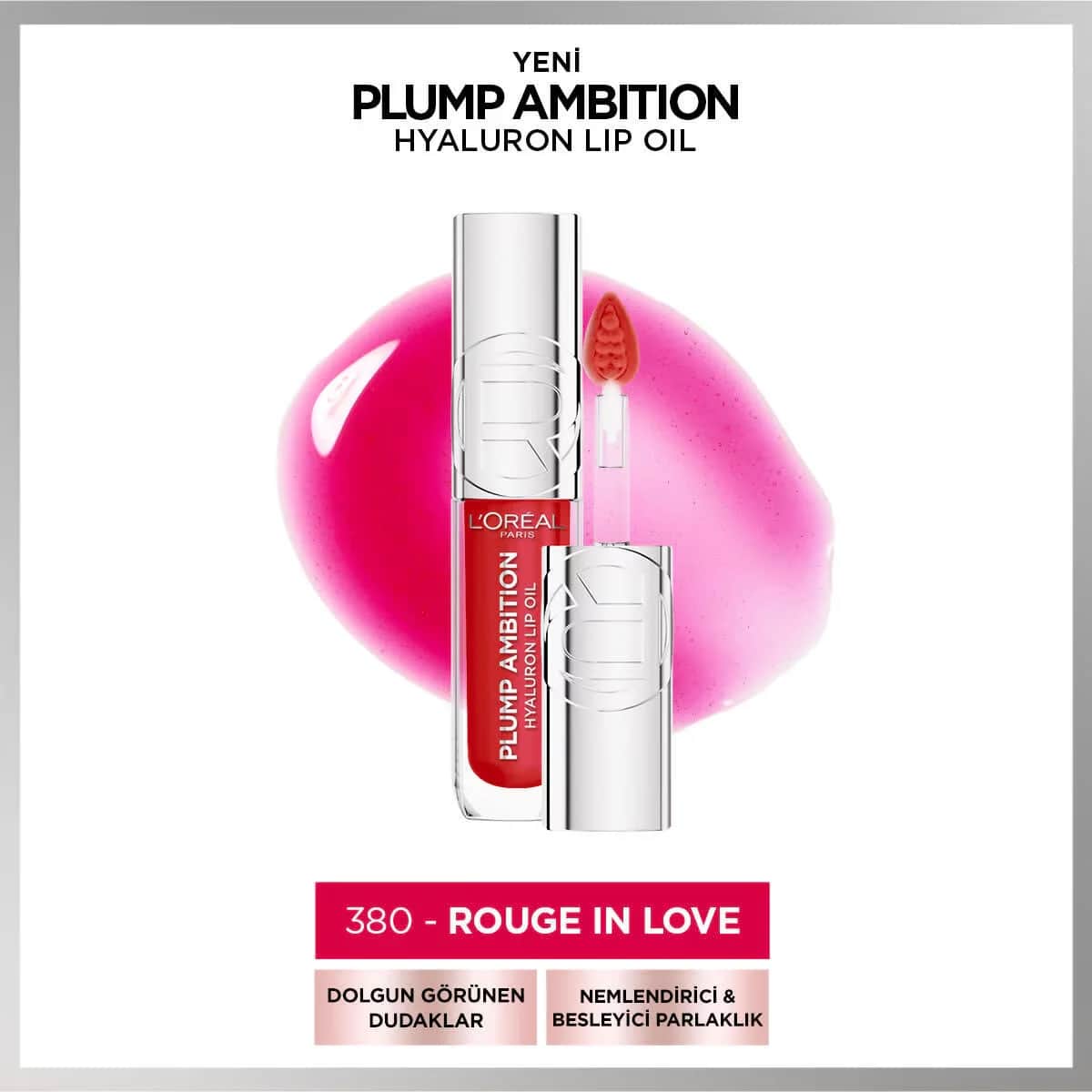 L'Oréal Paris Plump Ambition Hyaluron Lippenöl Gloss 380 Rouge
