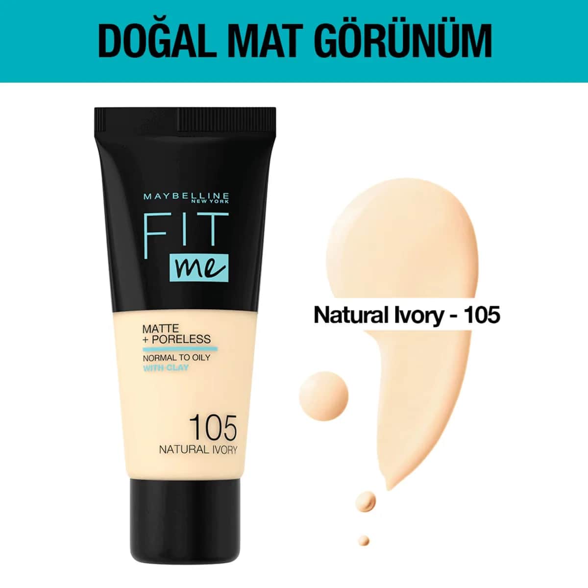 Maybelline Fit Me Matte+Poreless Foundation 105 Natural Ivory