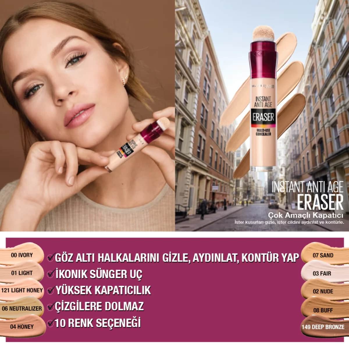 Maybelline Instant Anti-Age Eraser Concealer 00 Ivory