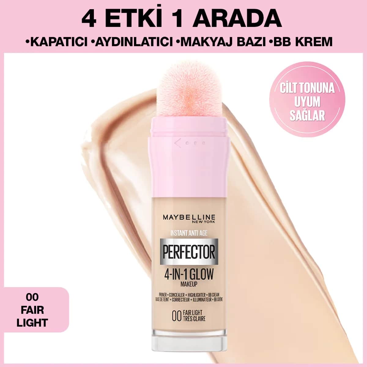 Maybelline Perfector Glow 4-in-1 Foundation 00 Fair Light 20ml