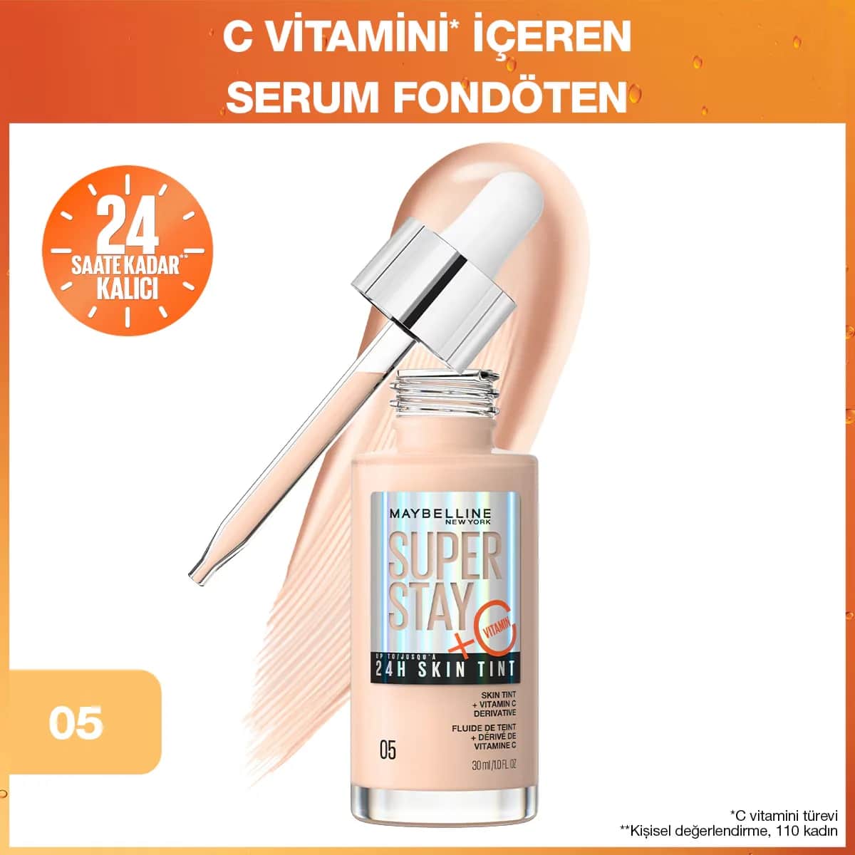 Maybelline Super Stay 24H Skin Tint Foundation - Farbton 05