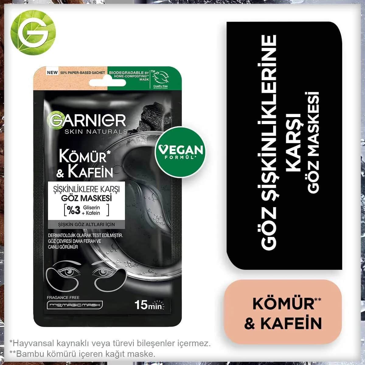Garnier Augenmaske mit Aktivkohle und Koffein gegen Schwellungen