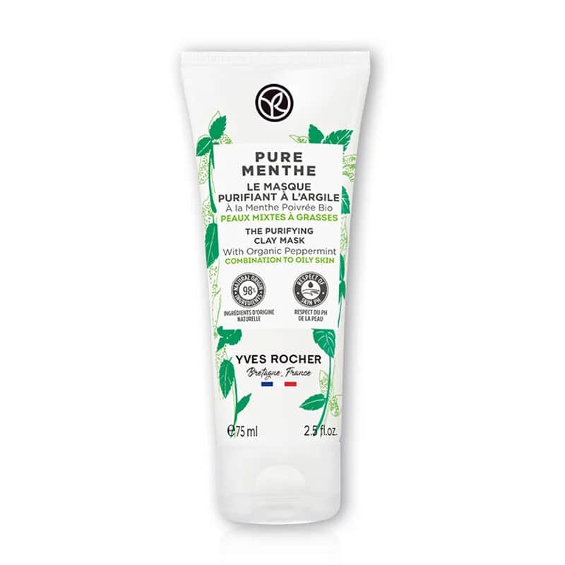 Yves Rocher Mattierende Tonmaske mit reinem Minze - 75 ml