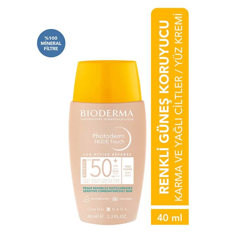 Bioderma Photoderm Nude Touch SPF50+ Sehr Helle Sonnencreme 40ml