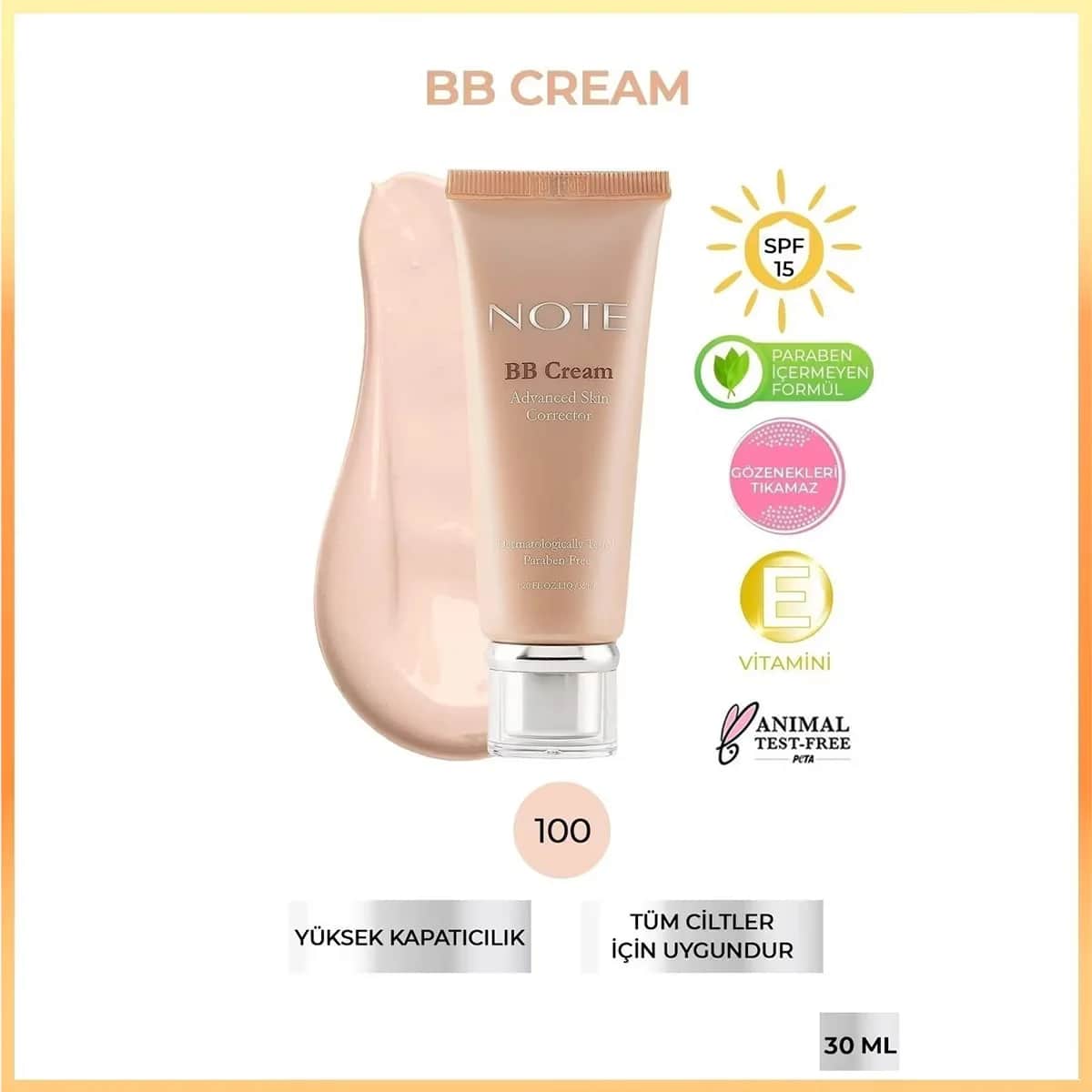 Note BB Cream Advanced Skin Corrector 100 Porzellan - Makelloses Finish