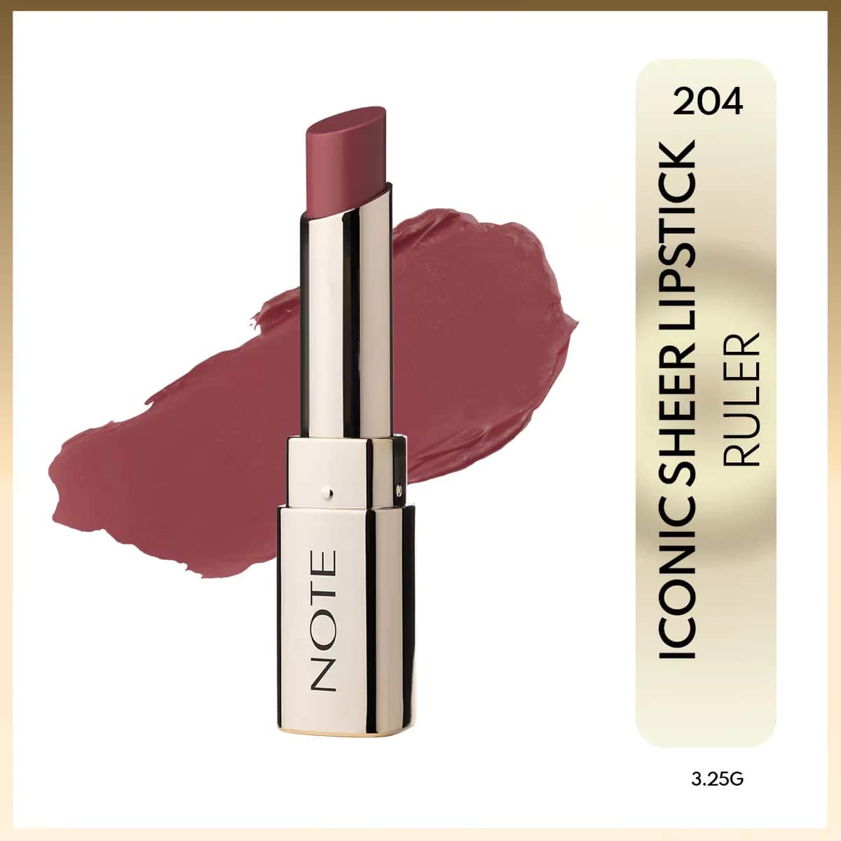 Note Iconic Sheer Lippenstift 204 Ruler - Feuchtigkeitsspendender Pinker Glanz
