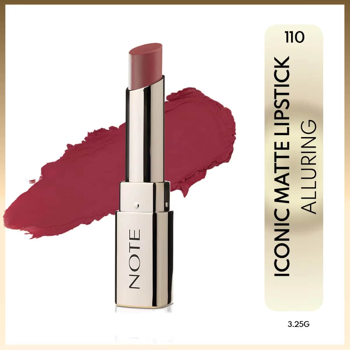 Note Iconic Matte Lippenstift 110 Alluring - Feuchtigkeitsspendender Brauner Farbton