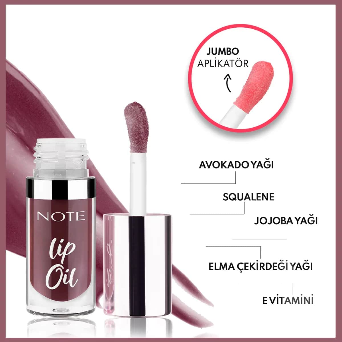 Note Lippenöl 30 Deep Berry - Feuchtigkeitsspendender Glanz