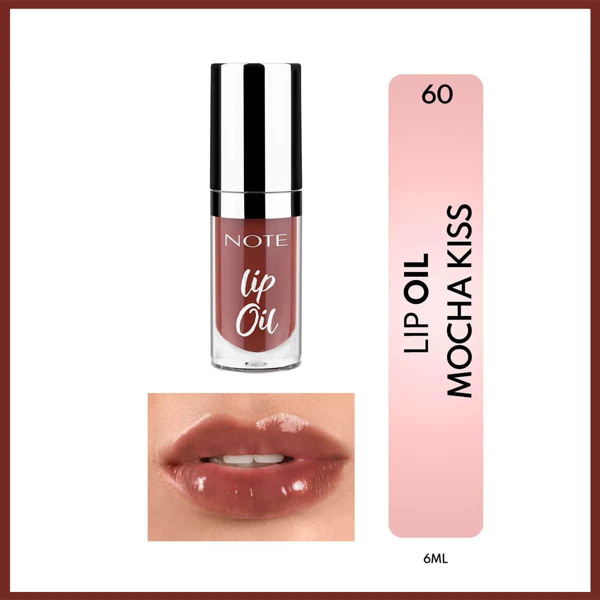 Note Lippenöl 60 Mocha Kiss - Nährender Glanz für trockene Lippen