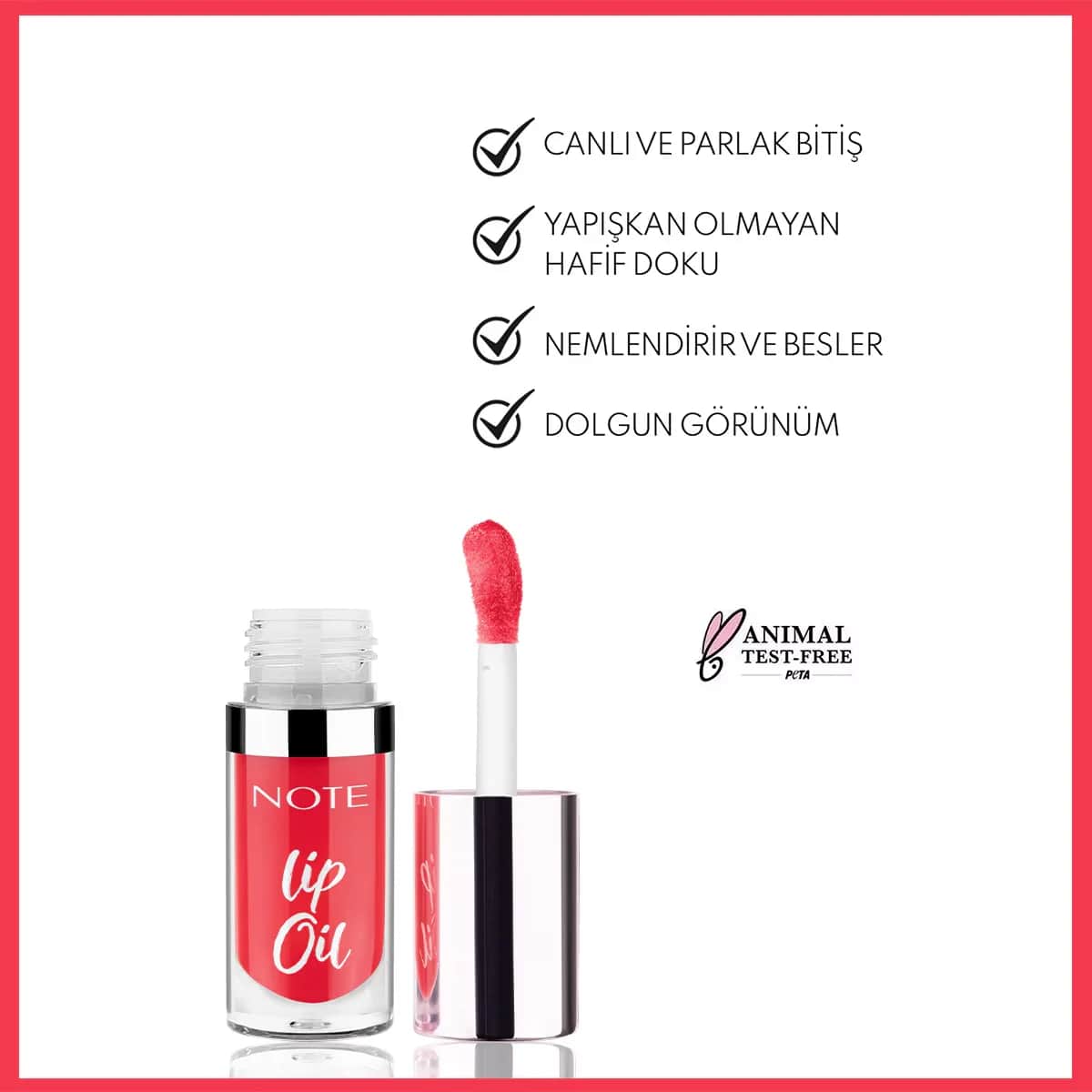 Note Lippenöl 40 Zuckerrot - Feuchtigkeitsspendender Glanz &amp; Pflege