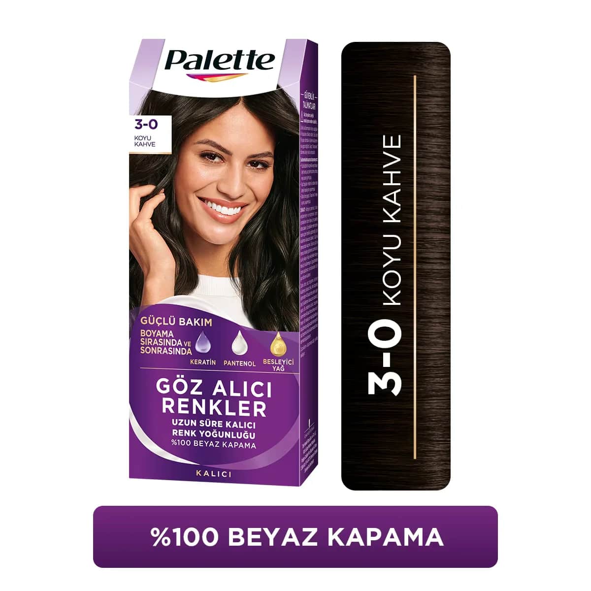 Palette Haarfarbe 3-0 Dunkelbraun | Intensive Farbe & Glanz