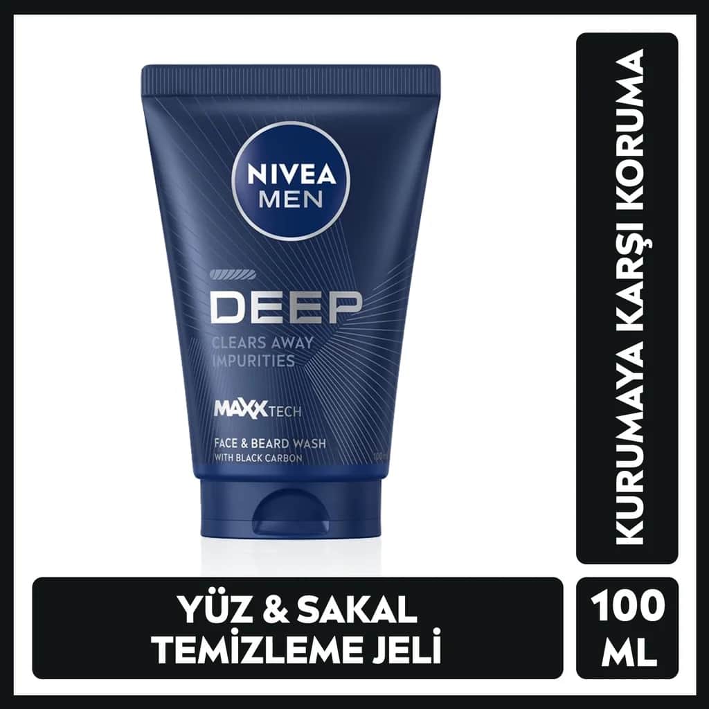 Nivea Deep Dimension Gesichts- und Bartwaschgel - 100ml