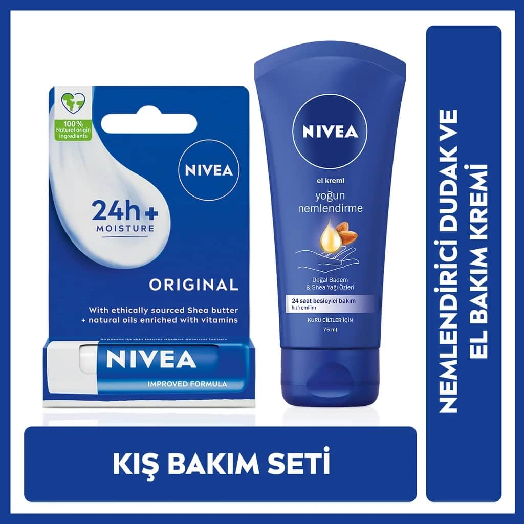 NIVEA Lippenpflege &amp; Intensiv Handcreme Set - 24-Stunden Feuchtigkeit