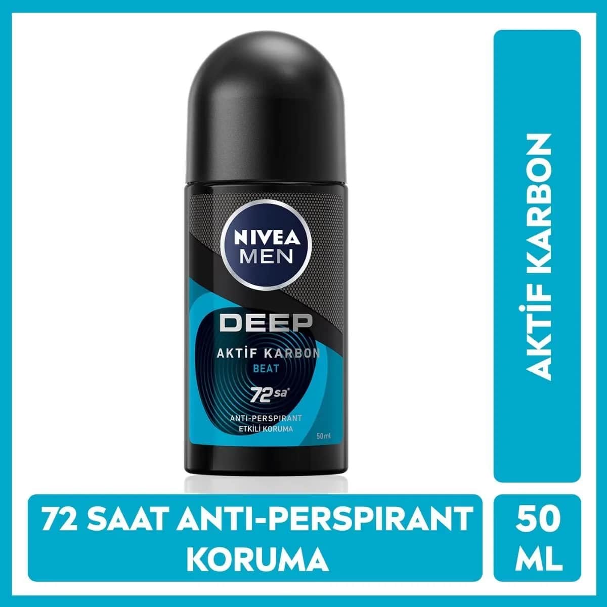 Nivea Men Deep Beat Black Carbon Roll-On 50ml