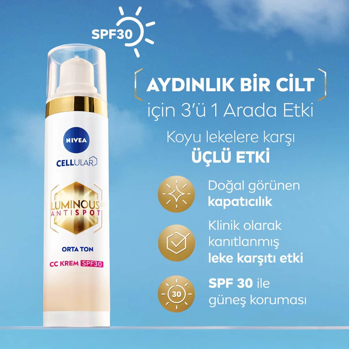 Nivea Luminous630 CC Creme SPF30 gegen dunkle Flecken, 40ml