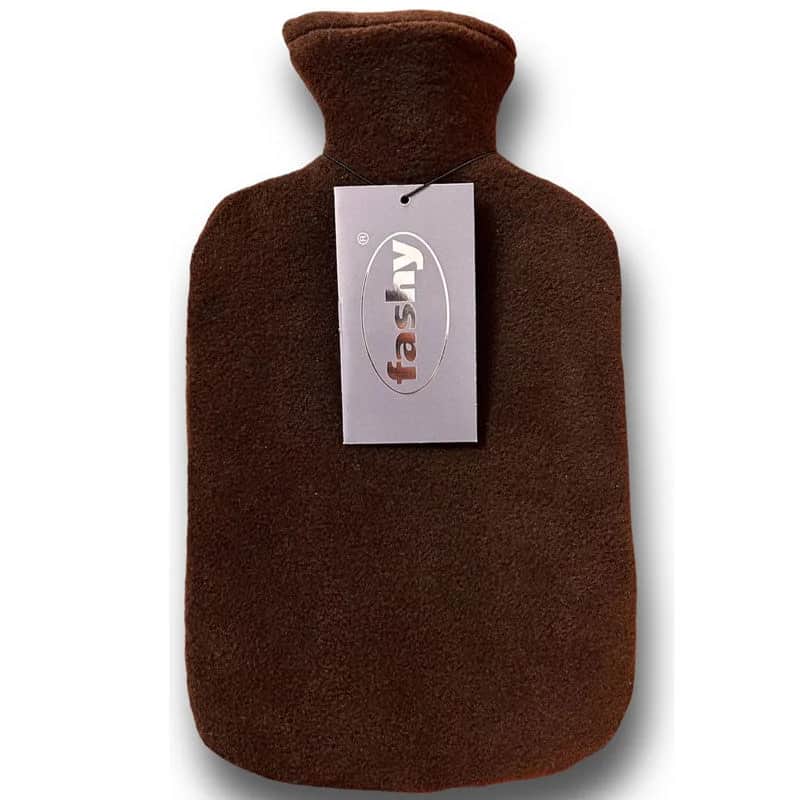 Fashy 2L Braune Fleece Wärmflasche - Gemütliche Wärme &amp; Linderung