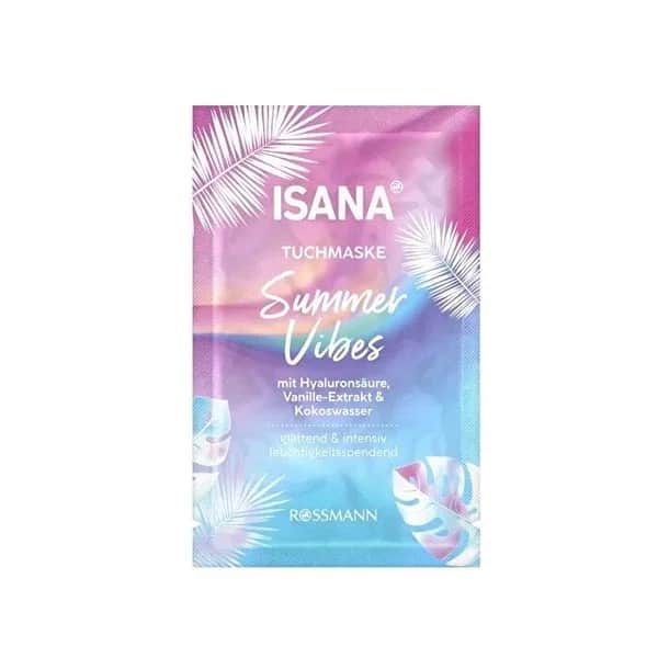 Isana Sommer Vibes Vegane Tuchmaske mit Hyaluronsäure