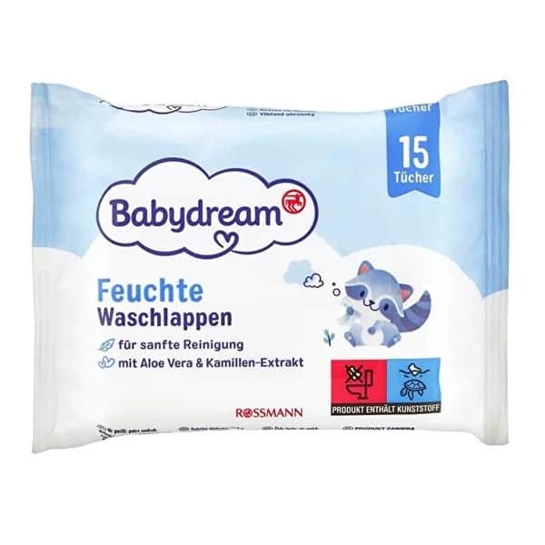Babydream Aloe Kamille Baby Feuchttücher - 15 Stück