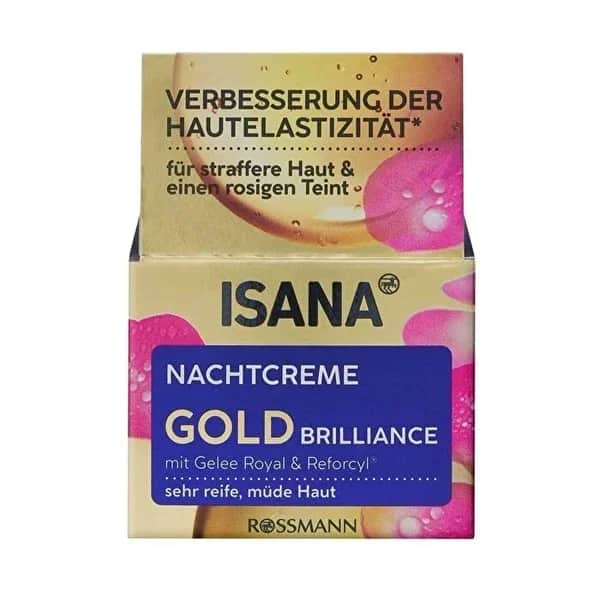 Isana Gold Brilliance Nachtcreme für 60+ Haut, 50 ml