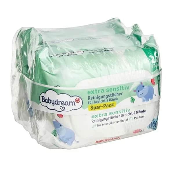 Babydream Extra Sensitive Feuchttücher für Babyhände und -gesicht 100 Stück