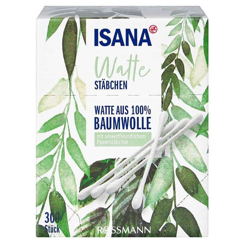 Isana Dekorative Box mit 300 Wattestäbchen