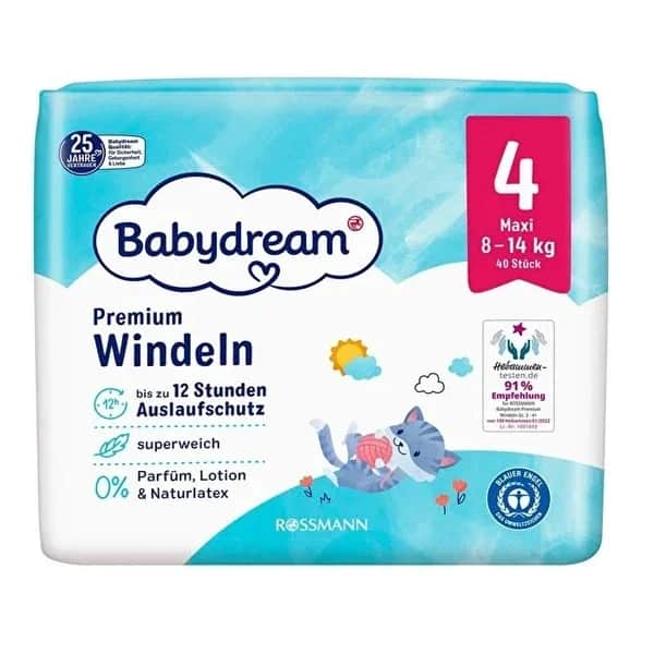 Babydream Weiche und Saugfähige Babywindeln 40 Stück