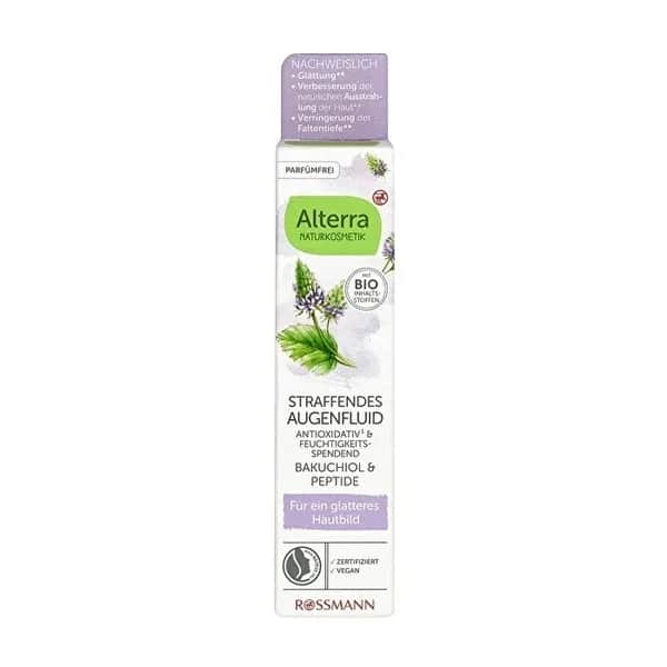 Alterra Vegane Augencreme mit Bakuchiol &amp; Peptiden, 15 ml