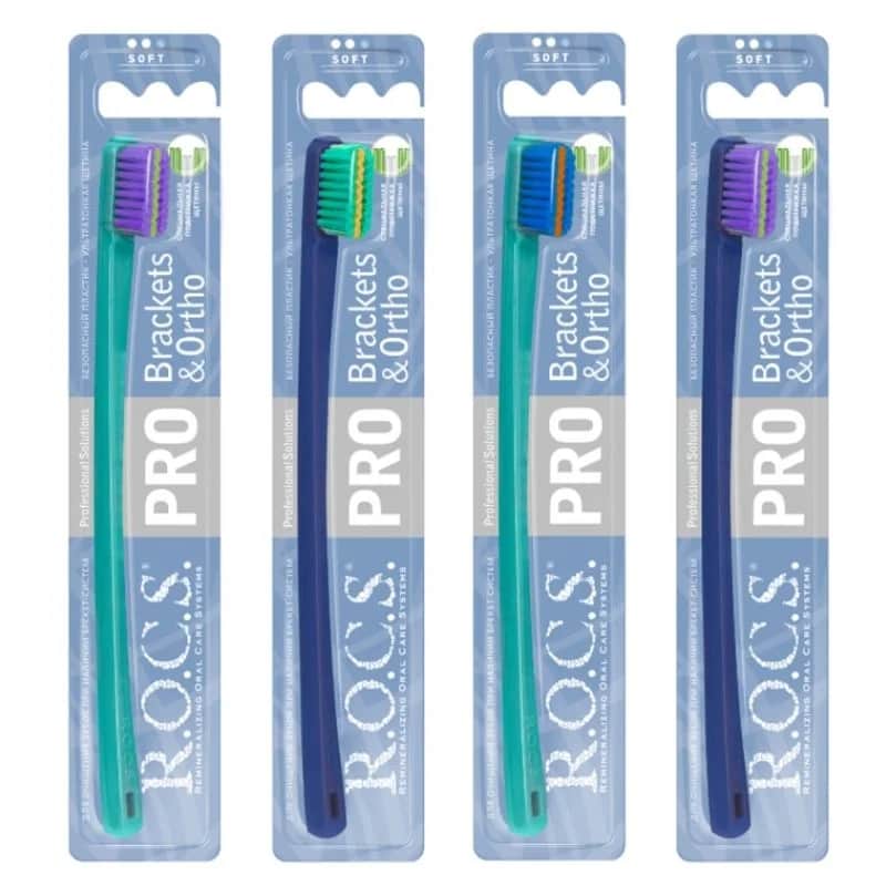 ROCS Pro Brackets &amp; Ortho Soft Zahnbürste für Zahnspangenpflege