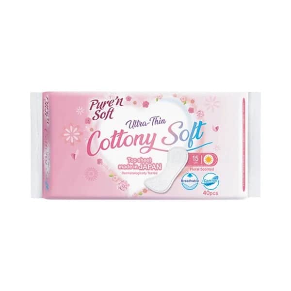Pure'n Soft Ultra Dünne Florale Tagesbinden - 40 Stück