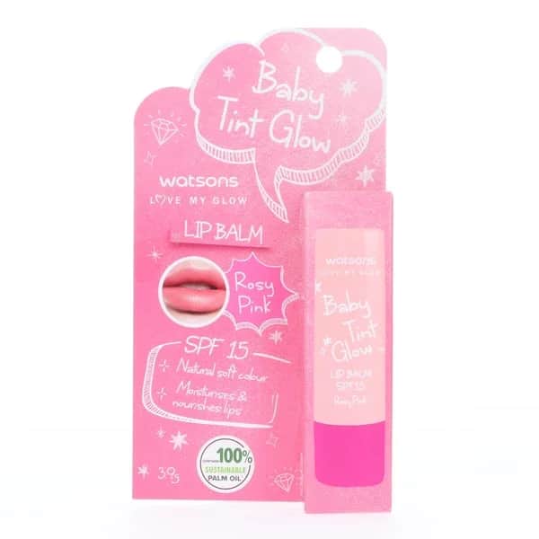 Watsons Baby Tint Glow Lip Balm SPF 15 Rosy Pink