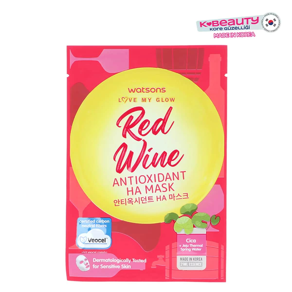 Watsons Rote Wein Antioxidans HA Tuchmaske - 1 Stück