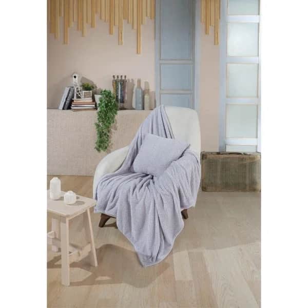 Wondel Graue Polycotton TV-Decke 130x170 cm