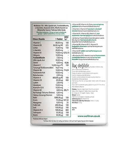 Vitabiotics Wellman 70+ Männergesundheitspräparat - 30 Tabletten