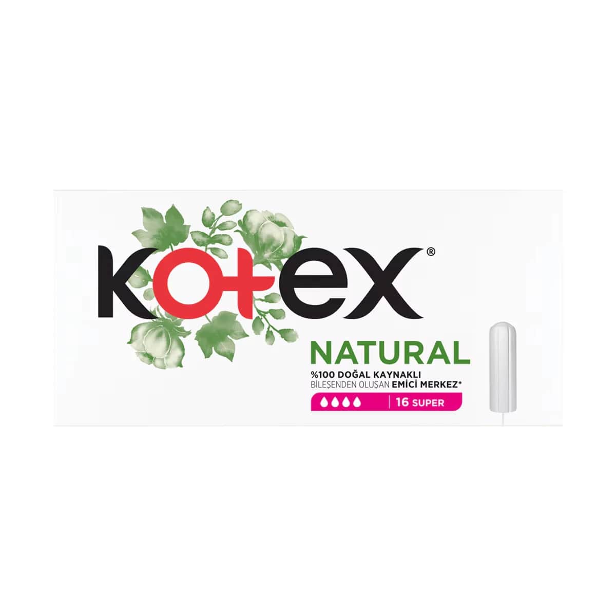 Kotex Tampons 16 Stück - Bio, Komfortpassform, Auslaufschutz