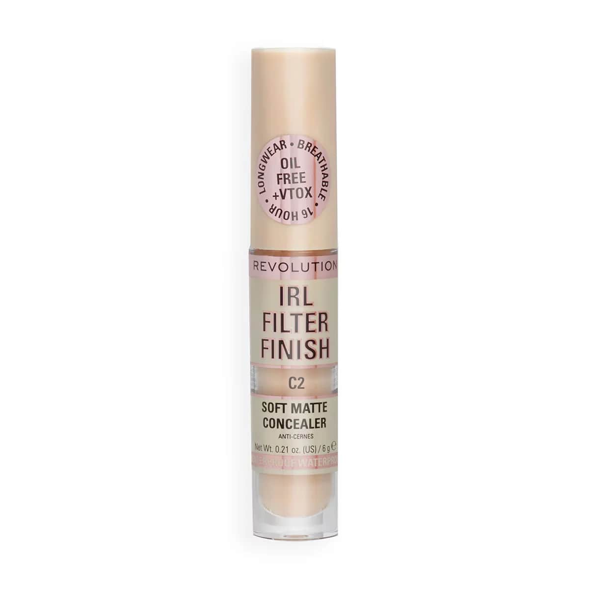 Revolution IRL Filter Finish Concealer C2 - Matt, mit rosa Untertönen