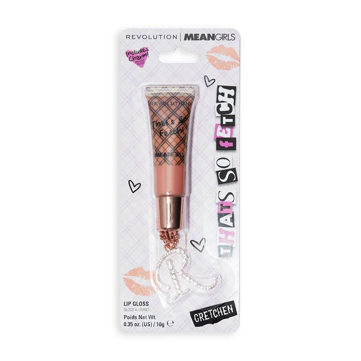 Revolution Mean Girls Pfirsich Lipgloss - Y2K Charm &amp; Schlüsselanhänger