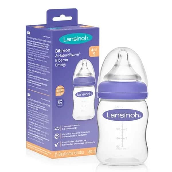 Lansinoh 160ml Trinkflasche &amp; NaturalWave Sauger - BPA-frei