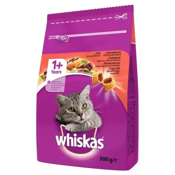 Whiskas 1+ Steak &amp; Karotte Trockenfutter für Katzen 300g