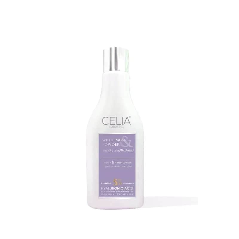 Musk- und Puderlotion mit Lichtschutzfaktor 50 von Celia