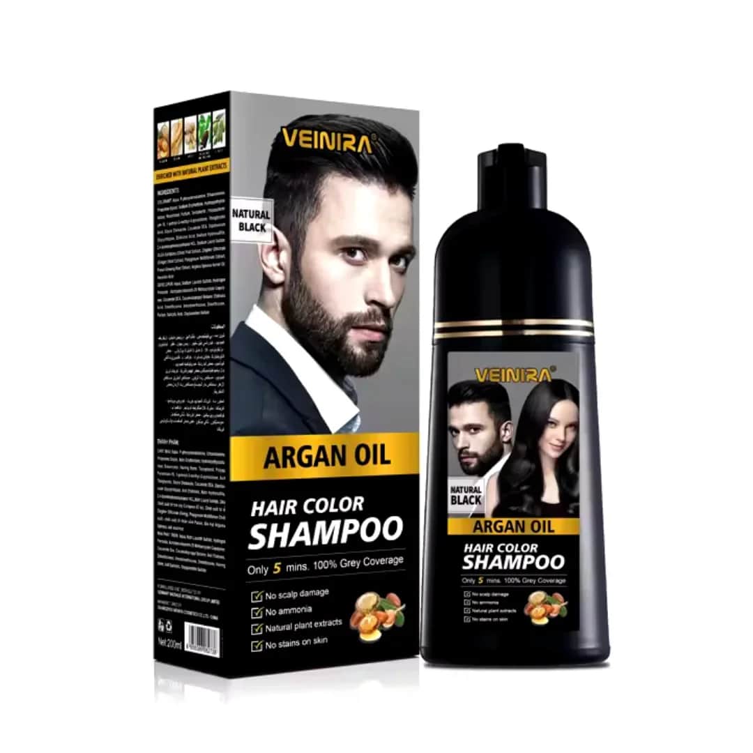 Venera 3-in-1 Naturhaarfarbe Shampoo mit Arganöl und Aloe Vera, 400 ml