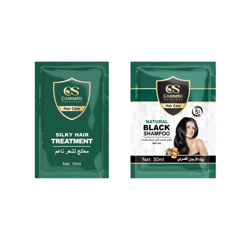 Schwarzes Haarfärbeshampoo und Behandlung mit marokkanischem Arganöl von Cosmetic Solution