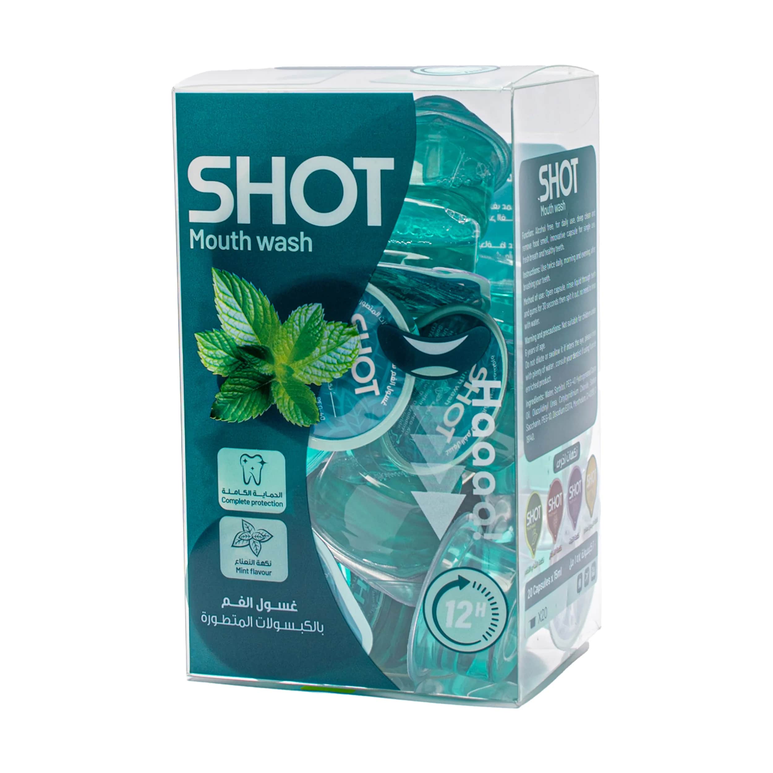 Shot Mundspülung Minzgeschmack 20 Stück