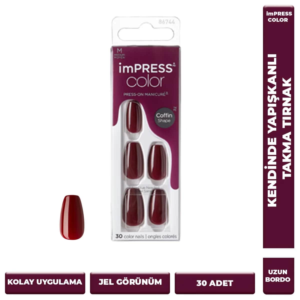 Impress Color Medium Coffin Fake Nails